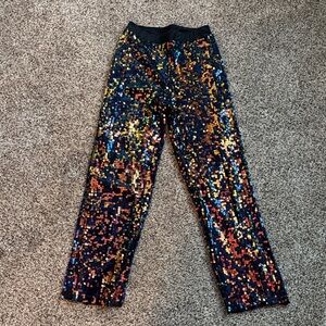 Weissman dance costume pants-multi colored sequined style NV13205 medium child